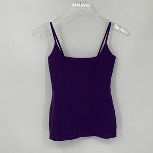 Susana Monaco square triangle tank top short blouse galaxy purple jersey new XS
